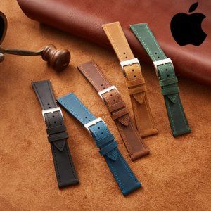 Real Genuine Leather Apple Watch Bands With Custom Laser Etching